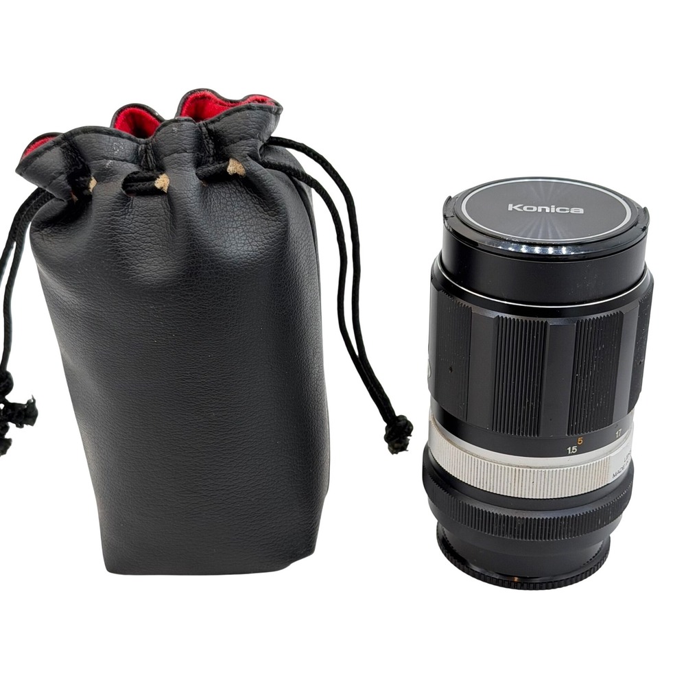 Konica Hexanon AR 135mm f3.5 Telephoto Prime Lens Japan 7343201 with Pouch
